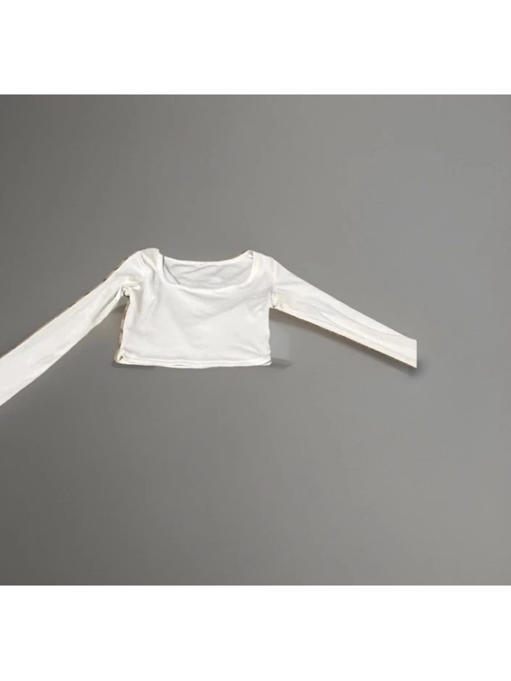 Women's Long Sleeve Crop Tee - White
